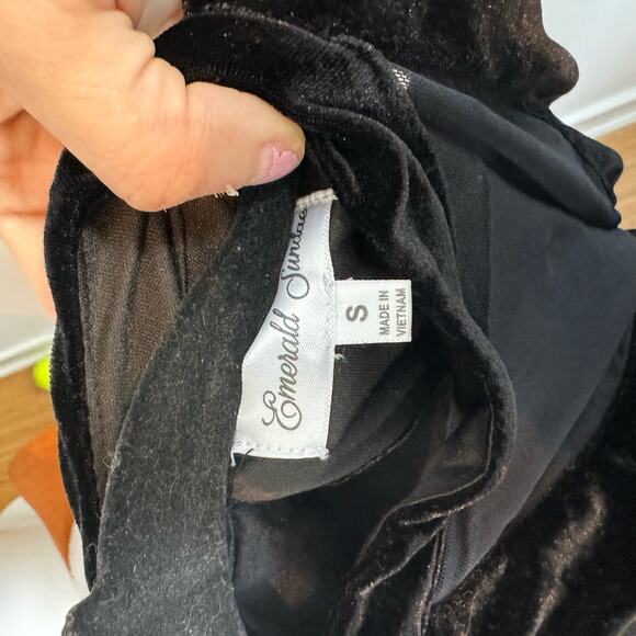 Emerald Sundae Black Velvet Cocktail Dress Short - S - Picture 4 of 4